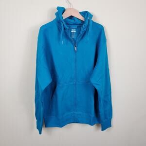 Mascot Basic Zip Up Hoodie In Teal Size M